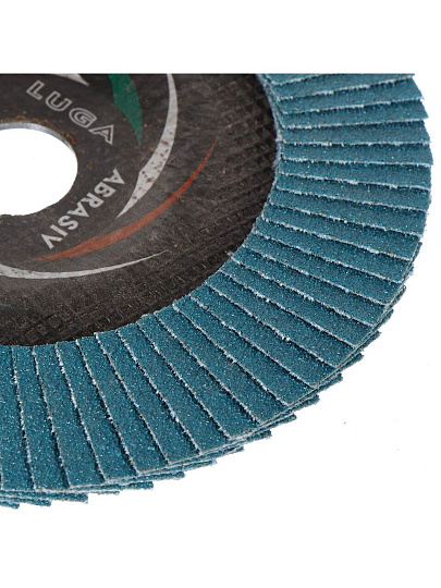 Круг лепестковый торцевой КЛТ2 для УШМ, LugaAbrasiv, диаметр 150 мм, посадочный диаметр 22 мм, зернистость ZK60, шлифовальный