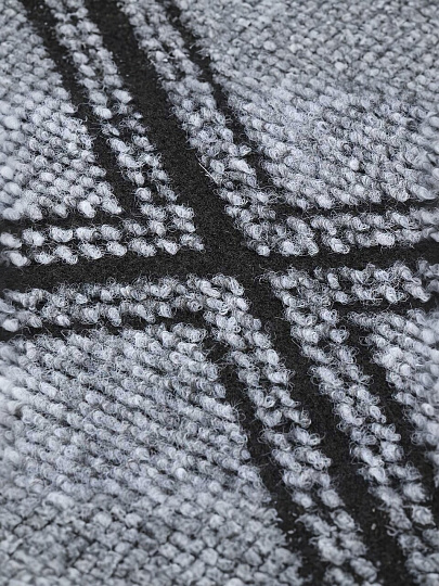 Коврик придверный, 50х80 см, прямоугольный, 100% полиэстер, влаговпитывающий, серый, ромб, Жаккард , HP-3608