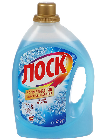 Гель для стирки Лоск, 2.19 л, для белого и цветного белья, Ароматерапия Зимняя свежесть