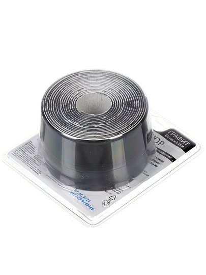 Бордюрная лента для ванн 60 мм, графит, 3.35 м, Аккурат