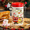 Банка для сыпучих продуктов, доломит, 0.75 л, с крышкой, Daniks, Magic time, белая