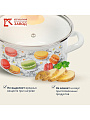 Кастрюля эмалированная сталь, 3 л, крышка стекло, цилиндрическая, Керченский металлургический завод, Цветное печенье, 42304-122/4.02-У4, белая - фото 4