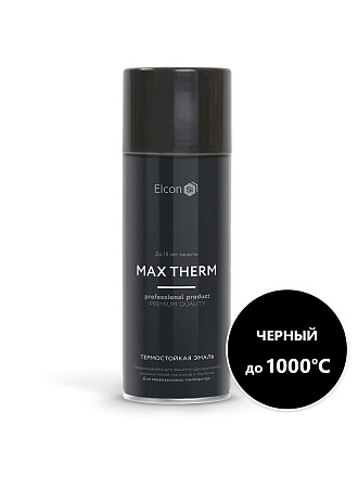 Эмаль аэрозольная, Elcon, декоративная, термостойкая, быстросохнущая, матовая, черная, 520 мл, до 1000 градусов