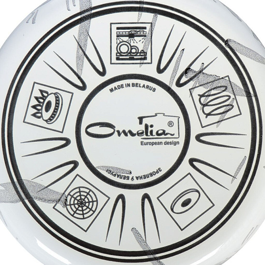 Кастрюля эмалированная сталь, 4 л, крышка стекло, сферический, Сантэкс, Шейк бело-черная, 1-2440111, индукция