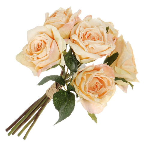 Цветок искусственный декоративный Букет роз, 6 шт, 30 см, в ассортименте, Y4-5508