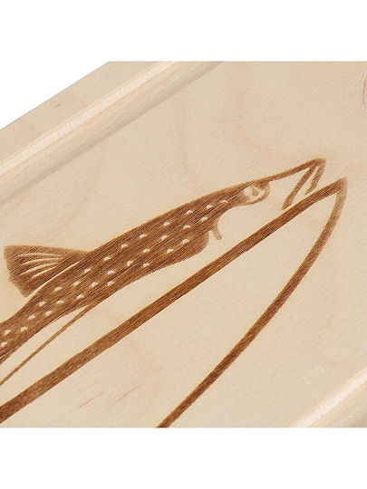 Доска разделочная фанера, с фаской, для рыбы, 50х15х6 см, с прищепкой, Следопыт, PF-CWS-P108