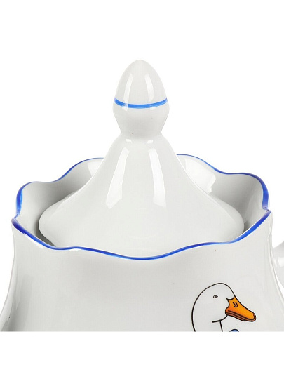 Чайник заварочный фарфор, 1.75 л, Добрушский фарфоровый завод, Гуси, Романс, 3С1777/1Ф34