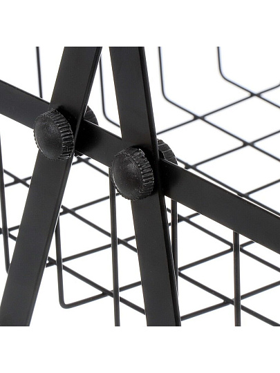 Ваза для фруктов, 2 яруса, металл, 30 см, 20см, 29 см, Бамбук, Y4-8381, черная