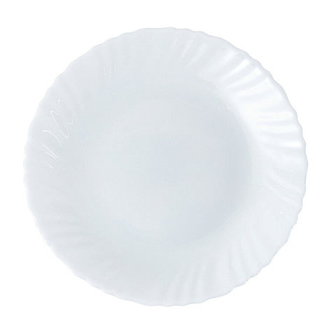 Тарелка десертная, стеклокерамика, 19 см, круглая, Белая, OLHP-75
