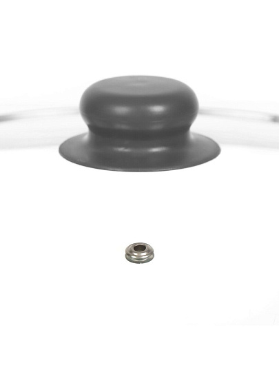 Крышка для посуды стекло, 24 см, Daniks, Серый, металлический обод, кнопка бакелит, Д4124С