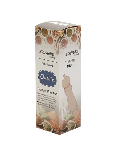 Мельница для специй дерево, металл, 15 см, черная, Y4-5675