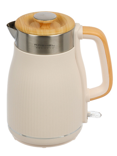Чайник электрический RasheL, R-431-18, кремовый, 1.8 л, 1800 Вт, скрытый нагревательный элемент, нержавеющая сталь