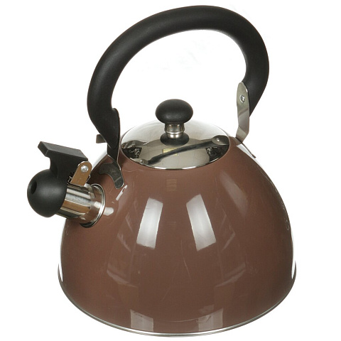 Чайник нержавеющая сталь, 2.5 л, со свистком, зеркальный, Катунь, Кухня, шоколадный, КТ-106В