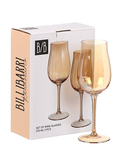 Бокал для вина, 270 мл, стекло, 2 шт, Billibarri, Kandelario, 900-128