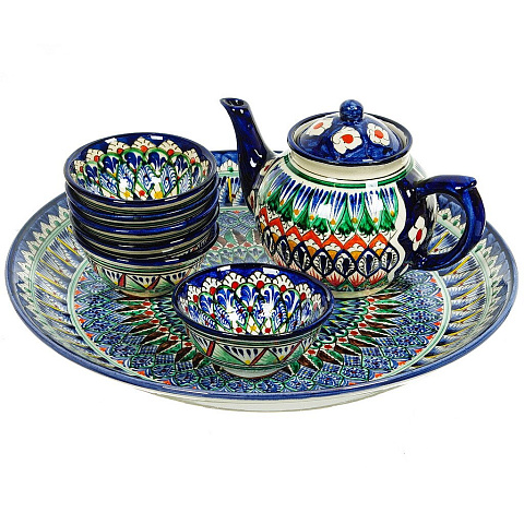 Сервиз чайный из керамики, 8 предметов, Риштан tea1