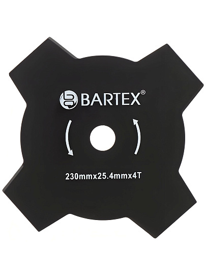 Нож для триммера 4 зуба, 230 мм, посадочный диаметр 25.4 мм, 1.6 мм, Bartex