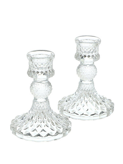Подсвечник декоративный стекло, 2 свечи, 8х10 см, HouseLoft