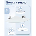 Полка для ванной стекло, металл, настенная, угловая, 47.8х47.8 см, Fora, Drop, FOR-DP035 - фото 2