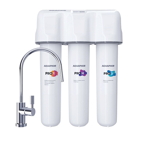 Фильтр для воды Аквафор, Кристалл Baby H Pro, система под мойку, 3 ступ, 508584