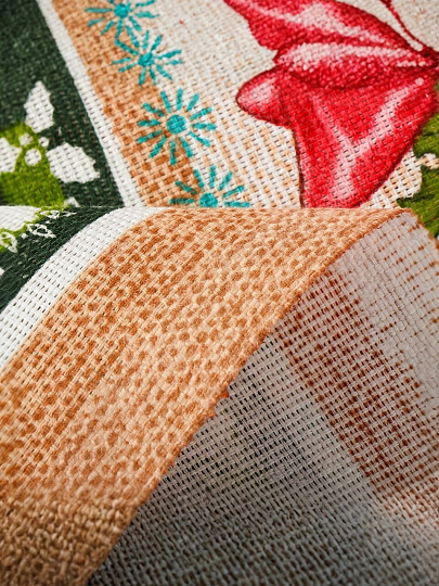 Скатерть кухонная 150х150 см, 100% хлопок, рогожка, 160 г/м2, Новогодние мотивы, ТХбК35045-1/150