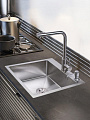 Мойка кухонная врезная, РМС, нержавеющая сталь, 500х500 мм, 1-3 мм, сифон + корзина + дозатор, MR-5050