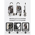 Тележка хозяйственная 101х42х35 см, металл, полиэстер, 43 л, черная, с сумкой, складная, A150020 - фото 7