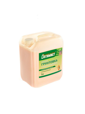 Грунтовка водно-дисперсионная, акриловая, Оптимист, G107, глубокого проникновения, для внутренних работ, 5 л, салатная этикетка
