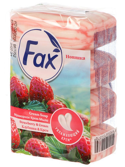 Крем-мыло Fax, Клубника, 4 шт, 70 г
