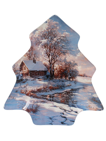 Блюдо стекло, 17.5х20 см, Русская Зима, Daniks