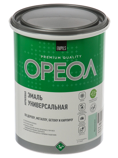Эмаль Ореол, для внутренних и наружных работ, акрил, глянцевая, ментол, 1 кг