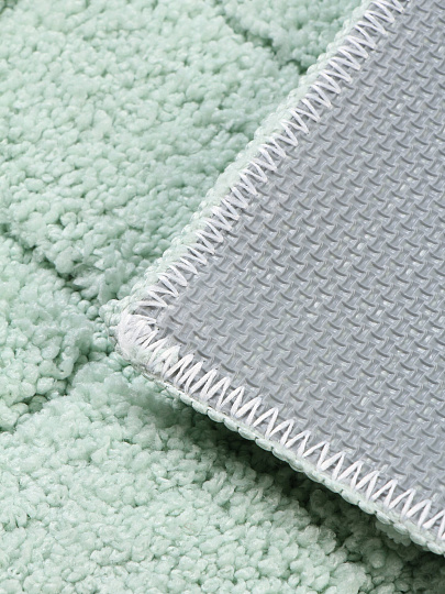 Коврик для ванной, 0.5х0.8 м, полиэстер, серо-голубой, Silvano, Клетка, Y4-11462