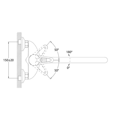 Смеситель для ванны, Stemix, с картриджем, STM 301-006E-180
