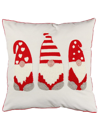 Чехол на подушку Гномики, 100% полиэстер, 45 х 45 см, белый, декоративный, A130016