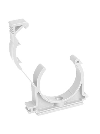 Опора для трубы с защелкой, полипропилен, d25 мм, белая, РосТурПласт