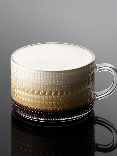 Кружка стекло, 380 мл, с рельефным узором, Millimi, 806-176