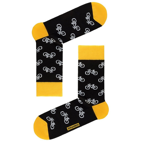 Носки для мужчин, хлопок, Diwari, Happy Велосипед, 057, черный-желтые, р. 27, 17С-151СП