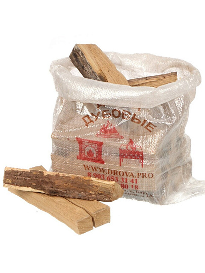Дрова 6 кг, дуб, мешок
