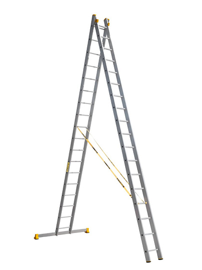 Лестница 2 секции, 18 ступеней, алюминий, 5.2 м, 150 кг, Alumet, P2 9218