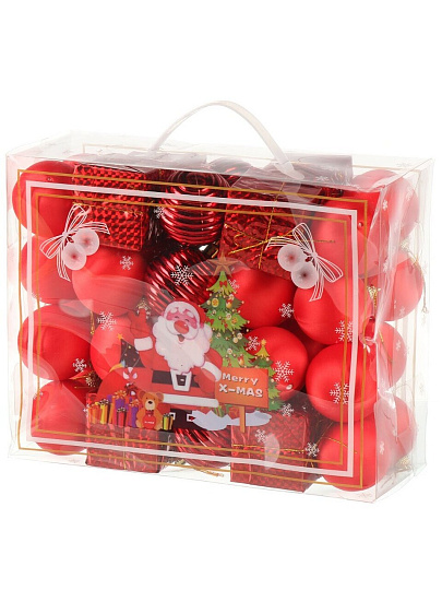 Набор елочных украшений 40 шт, красный, Y4-8463