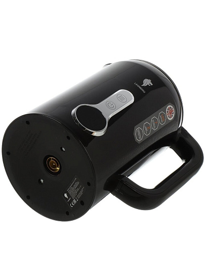 Чайник электрический Leonord, LE-1536, черный, 1.7 л, 2200 Вт, скрытый нагревательный элемент, автоотключение, нержавеющая сталь