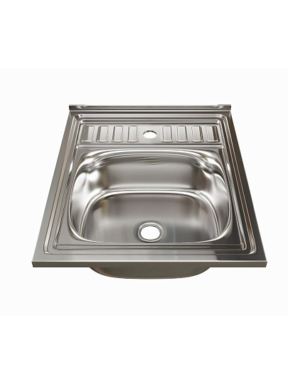 Мойка кухонная накладная, Mixline, нержавеющая сталь, 500х600 мм, 0.4 мм