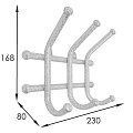 Вешалка настенная 3 крючка, 16.5х23х8 см, ЗМИ, Норма 3, ВН 64 БС, белое серебро - фото 2
