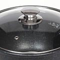 Кастрюля алюминий, антипригарное покрытие, 4 л, крышка стекло, индукция, круглая, Kukmara, Темный мрамор, кмти42а, черная, индукция - фото 2