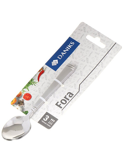 Ложка нержавеющая сталь, 3 предмета, чайная, Daniks, Fora