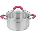 Кастрюля нержавеющая сталь, 2.4 л, с крышкой, крышка стекло, Lara, Riviera, LR02-321, индукция