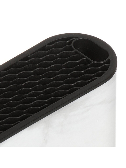 Подставка для ножей, пластик, овальная, Мрамор, S-K182