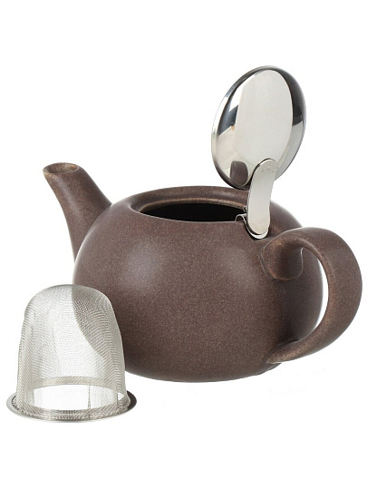 Чайник заварочный керамика, 0.75 л, с ситечком, Elrington, Феличита, 109-06019, шоколадный