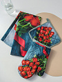 Набор кухонный фартук, прихватка, прихватка-варежка, полотенце, Узбекистан, 100% хлопок, Silvano, букет роз - фото 3
