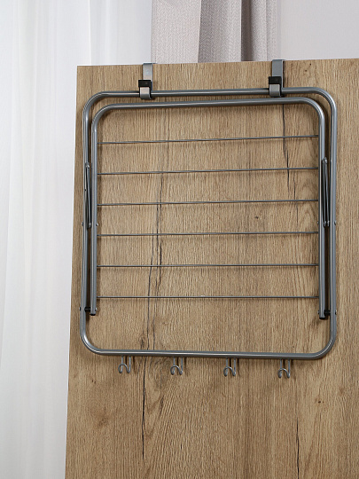 Сушилка для белья на дверь, полотно 3 м, 51х41х61 см, складная, 6 прутьев, 6 кг, навесная, 131701A