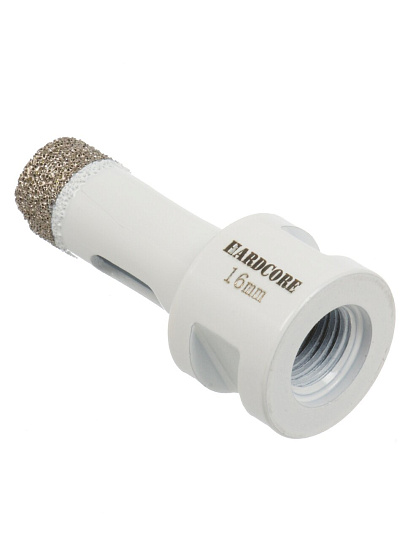 Коронка алмазная, по керамограниту, Hardcore, М14, диаметр 16 мм, для УШМ, 155016